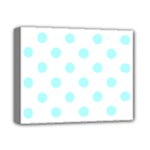 Polka Dots - Celeste Cyan on White Deluxe Canvas 14  x 11  (Stretched)