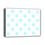 Polka Dots - Celeste Cyan on White Deluxe Canvas 16  x 12  (Stretched)