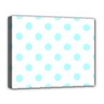 Polka Dots - Celeste Cyan on White Deluxe Canvas 20  x 16  (Stretched)