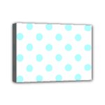 Polka Dots - Celeste Cyan on White Mini Canvas 7  x 5  (Stretched)