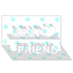 Polka Dots - Celeste Cyan on White Best Friends 3D Greeting Card (8x4)