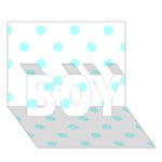 Polka Dots - Celeste Cyan on White BOY 3D Greeting Card (7x5)