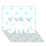 Polka Dots - Celeste Cyan on White GIRL 3D Greeting Card (7x5)