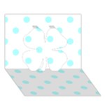 Polka Dots - Celeste Cyan on White Clover 3D Greeting Card (7x5)