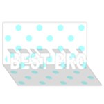 Polka Dots - Celeste Cyan on White BEST BRO 3D Greeting Card (8x4)