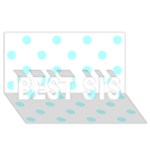 Polka Dots - Celeste Cyan on White BEST SIS 3D Greeting Card (8x4)