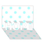 Polka Dots - Celeste Cyan on White HOPE 3D Greeting Card (7x5)