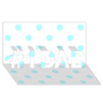 Polka Dots - Celeste Cyan on White #1 DAD 3D Greeting Card (8x4)