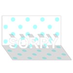 Polka Dots - Celeste Cyan on White SORRY 3D Greeting Card (8x4)