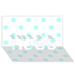 Polka Dots - Celeste Cyan on White HUGS 3D Greeting Card (8x4)