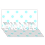 Polka Dots - Celeste Cyan on White ENGAGED 3D Greeting Card (8x4)