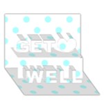Polka Dots - Celeste Cyan on White Get Well 3D Greeting Card (7x5)