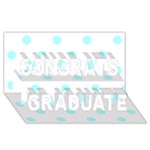Polka Dots - Celeste Cyan on White Congrats Graduate 3D Greeting Card (8x4)