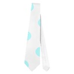 Polka Dots - Celeste Cyan on White Necktie (One Side)