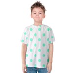 Polka Dots - Aquamarine on White Kid s Cotton Tee