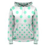 Polka Dots - Aquamarine on White Women s Pullover Hoodie