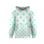 Polka Dots - Aquamarine on White Kid s Pullover Hoodie