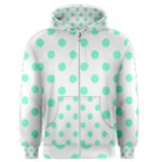 Polka Dots - Aquamarine on White Men s Zipper Hoodie