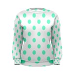 Polka Dots - Aquamarine on White Women s Sweatshirt