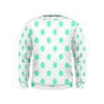 Polka Dots - Aquamarine on White Kid s Sweatshirt