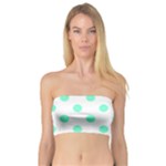 Polka Dots - Aquamarine on White Bandeau Top