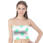 Polka Dots - Aquamarine on White Tube Top