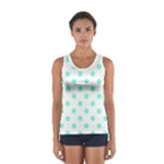 Polka Dots - Aquamarine on White Women s Sport Tank Top