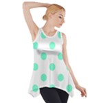 Polka Dots - Aquamarine on White Side Drop Tank Tunic