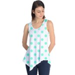 Polka Dots - Aquamarine on White Sleeveless Tunic