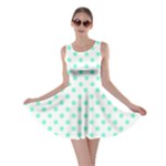 Polka Dots - Aquamarine on White Skater Dress