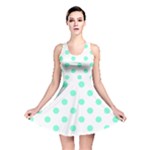 Polka Dots - Aquamarine on White Reversible Skater Dress