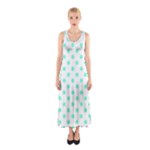 Polka Dots - Aquamarine on White Full Print Maxi Dress