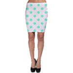 Polka Dots - Aquamarine on White Bodycon Skirt
