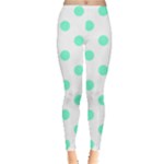 Polka Dots - Aquamarine on White Women s Leggings