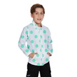 Polka Dots - Aquamarine on White Wind Breaker (Kids)