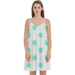 Polka Dots - Aquamarine on White Women s Reversible Sports Bra with Border