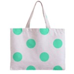 Polka Dots - Aquamarine on White Zipper Mini Tote Bag
