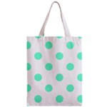 Polka Dots - Aquamarine on White Zipper Classic Tote Bag