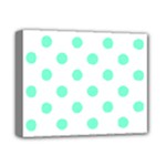 Polka Dots - Aquamarine on White Deluxe Canvas 14  x 11  (Stretched)