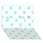 Polka Dots - Aquamarine on White I Love You 3D Greeting Card (7x5)