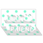 Polka Dots - Aquamarine on White Best Friends 3D Greeting Card (8x4)