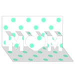 Polka Dots - Aquamarine on White MOM 3D Greeting Card (8x4)