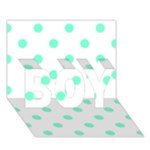 Polka Dots - Aquamarine on White BOY 3D Greeting Card (7x5)