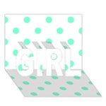 Polka Dots - Aquamarine on White GIRL 3D Greeting Card (7x5)