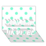 Polka Dots - Aquamarine on White YOU ARE INVITED 3D Greeting Card (7x5)