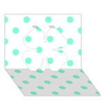 Polka Dots - Aquamarine on White Clover 3D Greeting Card (7x5)
