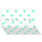 Polka Dots - Aquamarine on White #1 DAD 3D Greeting Card (8x4)