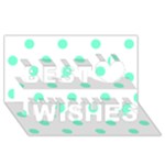 Polka Dots - Aquamarine on White Best Wish 3D Greeting Card (8x4)