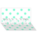 Polka Dots - Aquamarine on White ENGAGED 3D Greeting Card (8x4)