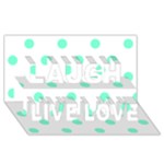 Polka Dots - Aquamarine on White Laugh Live Love 3D Greeting Card (8x4)